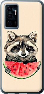 Чехол на Vivo V23e Енотик с арбузом 4605u-2641 (Серый)