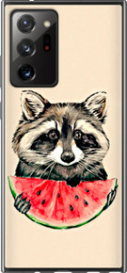 Чехол на Samsung Galaxy Note 20 Ultra Енотик с арбузом 4605t-2051 (Серый)
