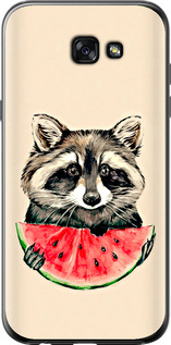 Чехол на Samsung Galaxy A7 (2017) Енотик с арбузом 4605t-445 (Серый)