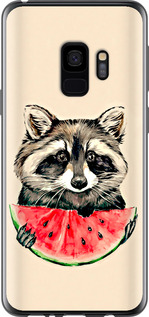 Чехол на Samsung Galaxy S9 Енотик з арбузом 4605u-1355 (Сірий)