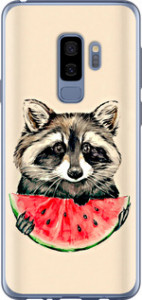 Чехол на Samsung Galaxy S9 Plus Енотик с арбузом 4605t-1365 (Серый)