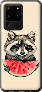 Чохол на Samsung Galaxy S20 Ultra Єнотик з кавуном 4605t-1831 (Сірий)