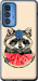 Чехол на Motorola Edge 20 Pro Енотик с арбузом 4605u-2662 (Серый)