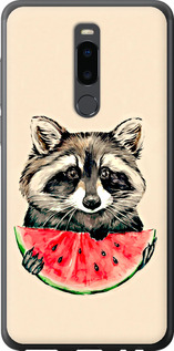 Чехол на Meizu Note 8 Енотик з арбузом 4605u-1610 (Сірий)