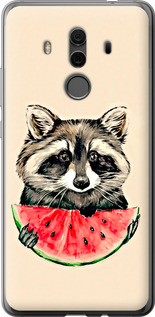 Чехол на Huawei Mate 10 Pro Енотик з арбузом 4605t-1138 (Сірий)