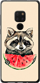 Чехол на Huawei Mate 20 Енотик с арбузом 4605t-1578 (Серый)