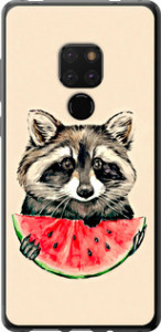 Чохол на Huawei Mate 20 Енотик з кавуном 4605t-1578 (Сірий)