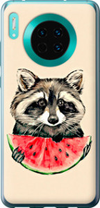 Чохол для Huawei Mate 30 Єнотик з кавуном 4605u-1773 (Сірий)