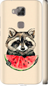 Чехол на Huawei G7 Plus Енотик с арбузом 4605m-952 (Серый)