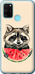 Чехол на Huawei Honor 9A Енотик с арбузом 4605u-1900 (Серый)
