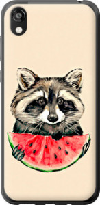 Чохол на Huawei Honor 8S Єнотик з кавуном 4605t-1679 (Сірий)