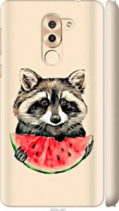 Чехол на Huawei Honor 6X Енотик с арбузом 4605m-460 (Серый) для Huawei Honor 6X