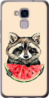 Чохол на Huawei Honor 5C Єнотик з кавуном 4605t-356 (Сірий)