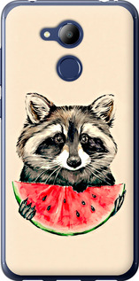 Чехол на Huawei Honor 6C Pro Енотик с арбузом 4605u-1358 (Серый)