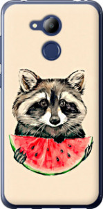 Чехол на Huawei Honor 6C Pro Енотик с арбузом 4605u-1358 (Серый)