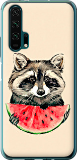 Чохол на Huawei Honor 20 Pro Єнотик з арбузом 4605t-1702 (Сірий)