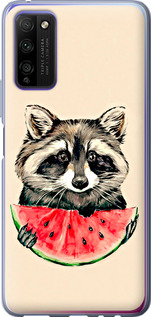 Чохол на Huawei Honor 30 Lite Єнотик з кавуном 4605u-2074 (Сірий)