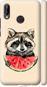 Чехол на Huawei P20 Lite Енотик с арбузом 4605m-1410 (Серый)