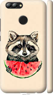 Чехол на Huawei Nova 2 Енотик с арбузом 4605m-1021 (Серый)