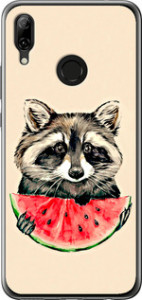 Чехол на Huawei Nova 3 Енотик с арбузом 4605u-1535 (Серый)