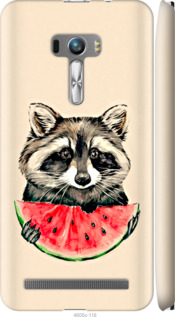 Чехол на Asus ZenFone Selfie ZD551KL Енотик с арбузом 4605m-116 (Серый)