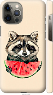 Чохол на iPhone 12 Pro Max Єнотик з кавуном 4605m-2054 (Сірий)