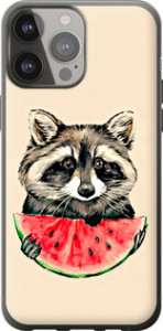 Чохол на iPhone 13 Pro Max Єнотик з кавуном 4605t-2371 (Сірий)