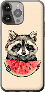 Чохол на iPhone 13 Pro Max Єнотик з кавуном 4605u-2371 (Сірий)