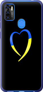 Чехол на ZTE Blade A7S 2020 Жовто-блакитне серце 885u-2454 (Чорний)