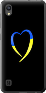 Чехол на ZTE Blade A5 2019 Жёлто-голубое сердце 885u-2109 (Черный)