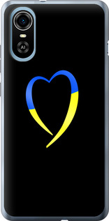 Чохол на ZTE Blade A31 Plus Жовто-блакитне серце 885u-2637 (Чорний)