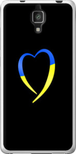 Чехол на Xiaomi Mi4 Жовто-блакитне серце 885t-163 (Чорний)