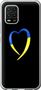 Чохол на Xiaomi Mi 10 Lite Жовто-блакитне серце 885u-1924 (Чорний)