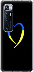 Чехол на Xiaomi Mi 10 Ultra Жовто-блакитне серце 885t-2064 (Чорний)