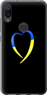 Чехол на Xiaomi Mi Play Жёлто-голубое сердце 885t-1644 (Черный)