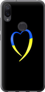 Чехол на Xiaomi Mi Play Жёлто-голубое сердце 885u-1644 (Черный)