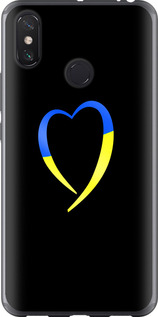 Чехол на Xiaomi Mi Max 3 Жовто-блакитне серце 885t-1534 (Чорний)