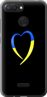 Чехол на Xiaomi Redmi 6 Жёлто-голубое сердце 885u-1521 (Черный)