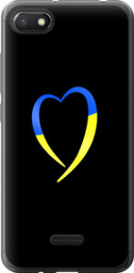 Чехол на Xiaomi Redmi 6A Жовто-блакитне серце 885u-1531 (Чорний)