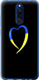 Чехол на Xiaomi Redmi 8 Жёлто-голубое сердце 885u-1806 (Черный)