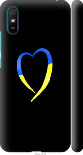 Чехол на Xiaomi Redmi 9A Жёлто-голубое сердце 885m-2034 (Черный)