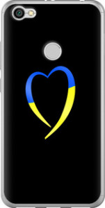 Чехол на Xiaomi Redmi Note 5A Prime Жёлто-голубое сердце 885t-1063 (Черный) для Xiaomi Redmi Y1