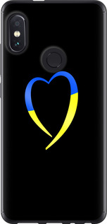 Чехол на Xiaomi Redmi Note 5 Жёлто-голубое сердце 885t-1516 (Черный)