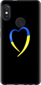 Чехол на Xiaomi Redmi Note 5 Жёлто-голубое сердце 885t-1516 (Черный) для Xiaomi Redmi Note 5 Pro