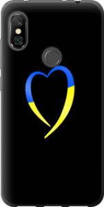 Чехол на Xiaomi Redmi Note 6 Pro Жёлто-голубое сердце 885u-1551 (Черный)