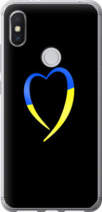 Чехол на Xiaomi Redmi S2 Жёлто-голубое сердце 885u-1494 (Черный)