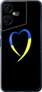 Чехол на Tecno POVA NEO 3 Жовто-блакитне серце 885u-3140 (Чорний)