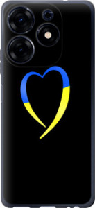 Чехол на Tecno Spark 10 Pro Жовто-блакитне серце 885u-3022 (Чорний)