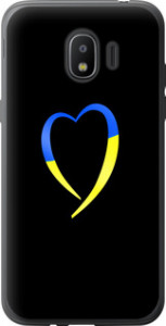 Чехол на Samsung Galaxy J2 2018 Жёлто-голубое сердце 885u-1351 (Черный)