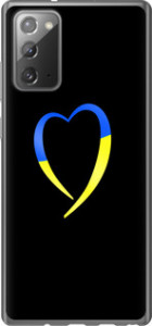 Чохол на Samsung Galaxy Note 20 Жовто-блакитне серце 885u-2036 (Чорний)